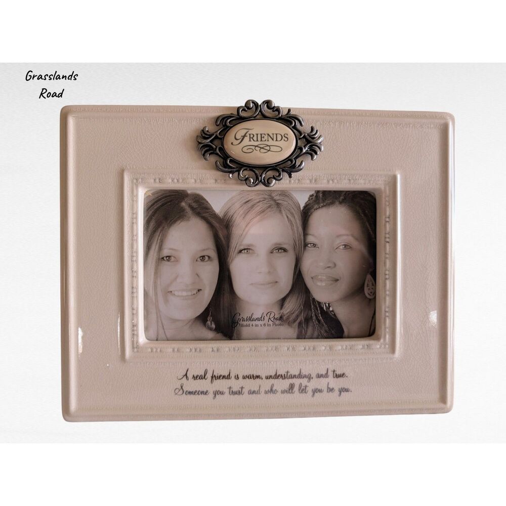 Grasslands Road “Friends” 4x6 Photo Frame Cream Resin Home Decor